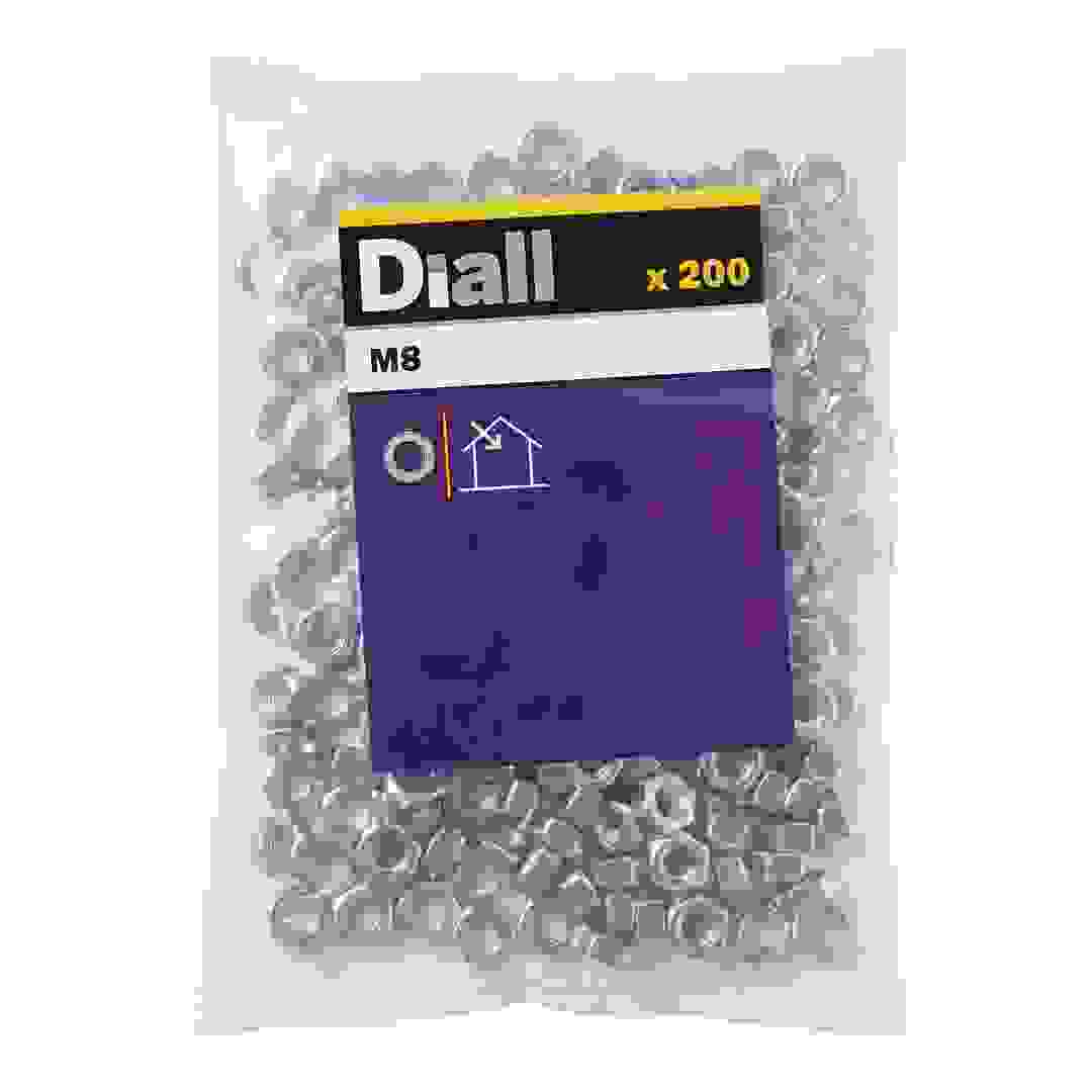 Diall Zinc-Plated Carbon Steel Lock Nut Pack (M8, 200 Pc.)
