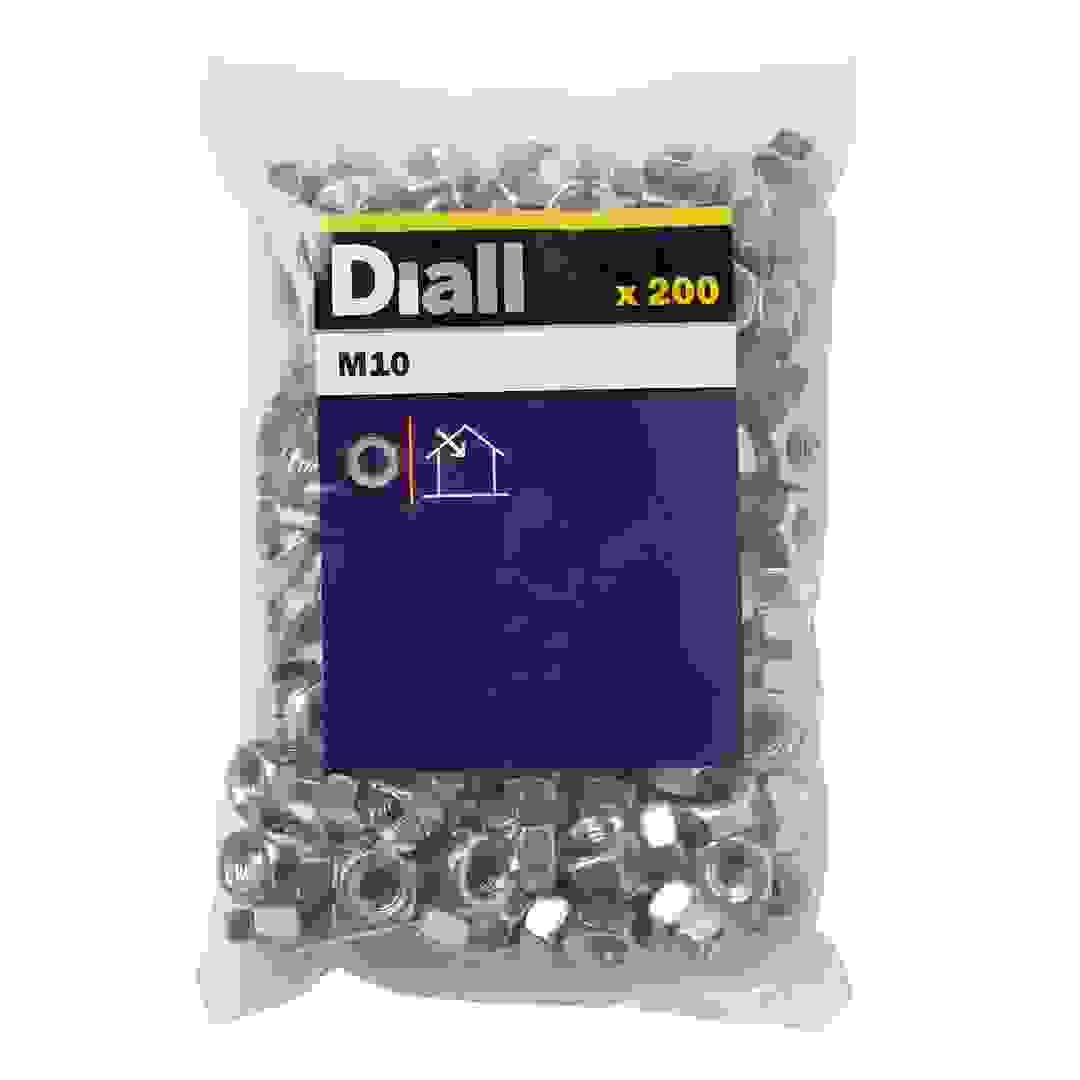 Diall Zinc-Plated Carbon Steel Lock Nut Pack (M10, 200 Pc.)