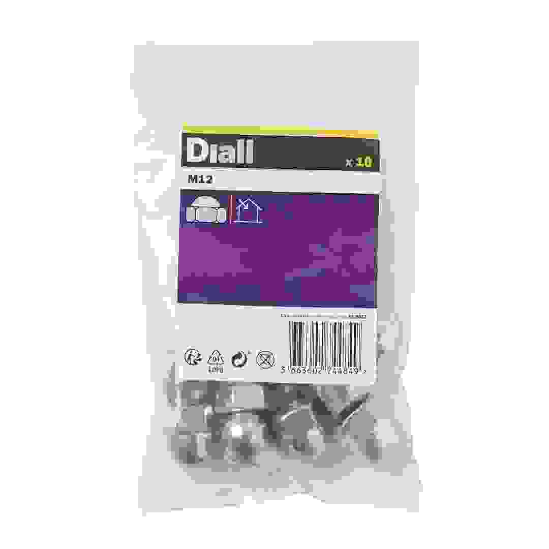 مجموعة صواميل غطاء فولاذ مطلي بالزنك ديال (M12، 10 قطع)