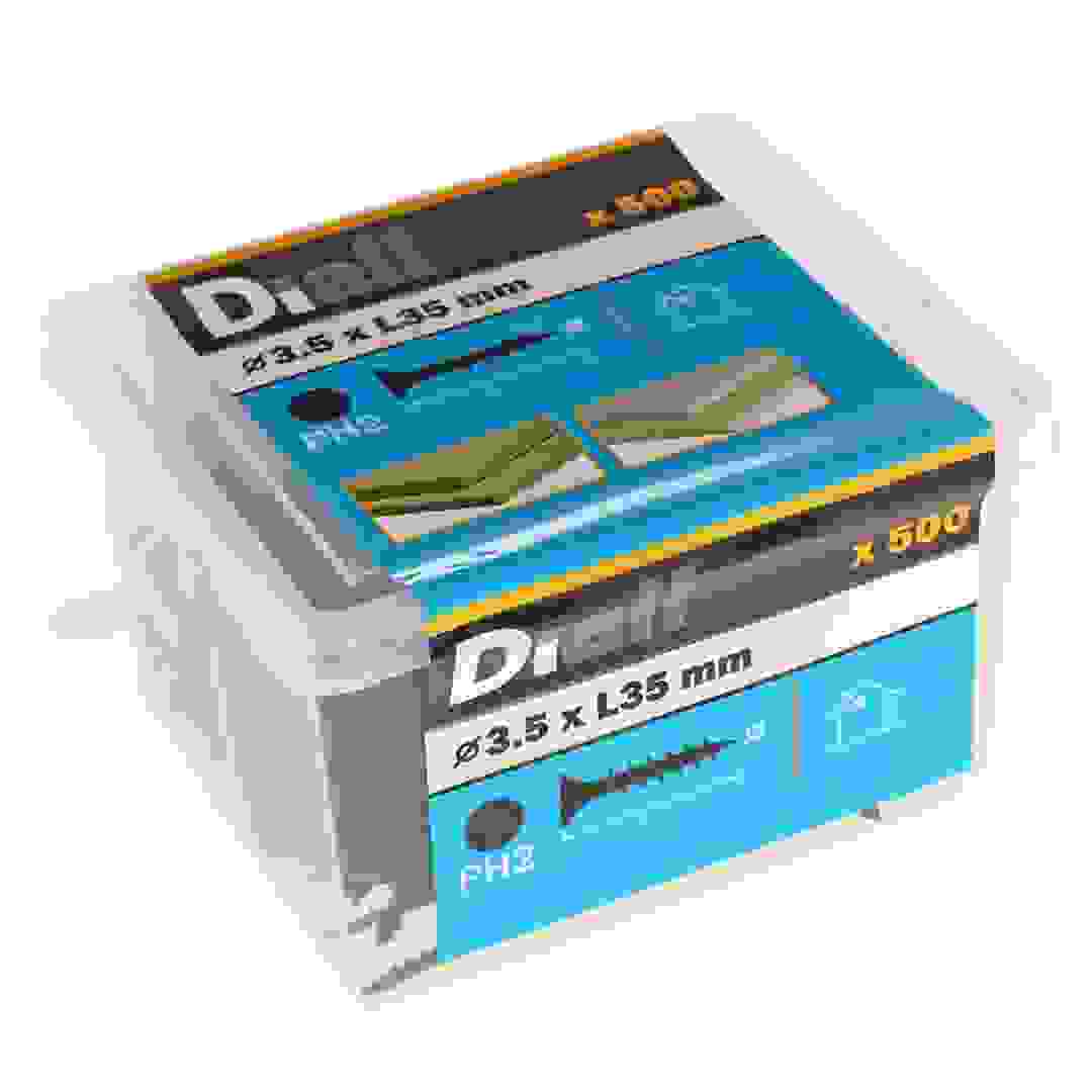 Diall Carbon Steel Coarse Plasterboard Screw Pack (3.5 x 35 mm, 500 Pc.)