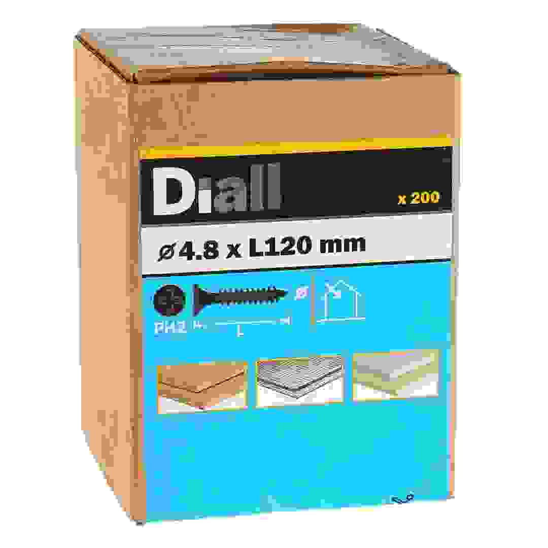Diall Carbon Steel Plasterboard Screw Pack (4.8 x 120 mm, 200 Pc.)