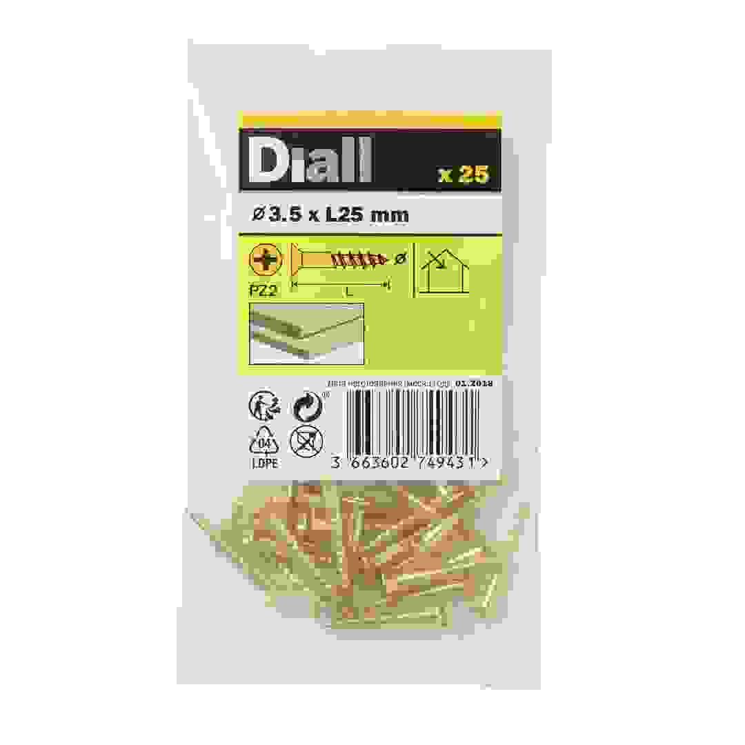 مجموعة براغي للخشب نحاس ديال (3.5 × 25 مم، 25 قطعة)