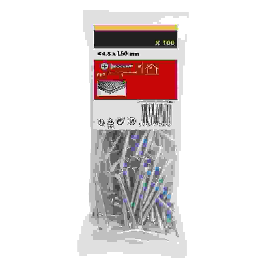 Diall Zinc-Plated Carbon Steel Self Drilling Screw Pack (4.8 x 50 mm, 100 Pc.)