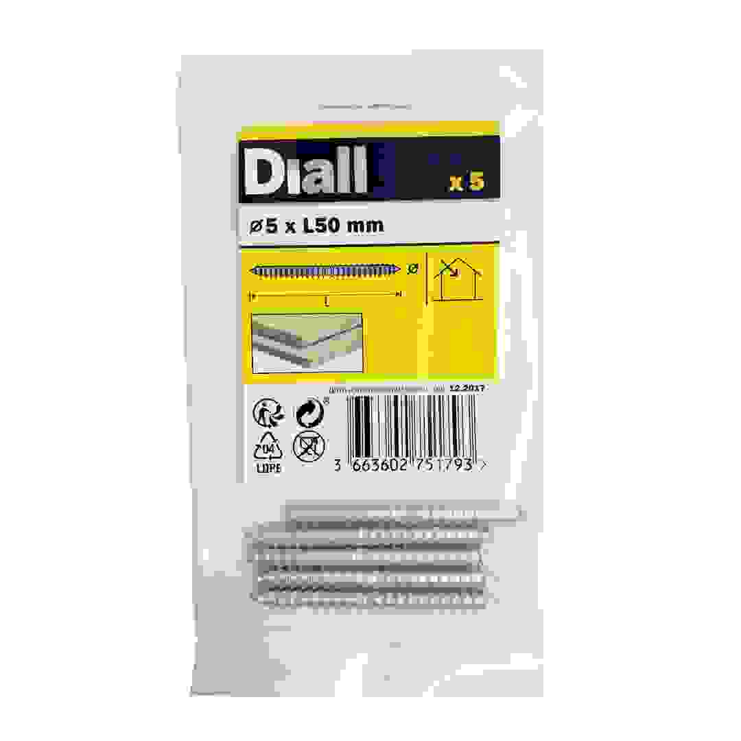 Diall Zinc-Plated Carbon Steel Dowel Screw Pack (5 x 50 mm, 5 Pc.)
