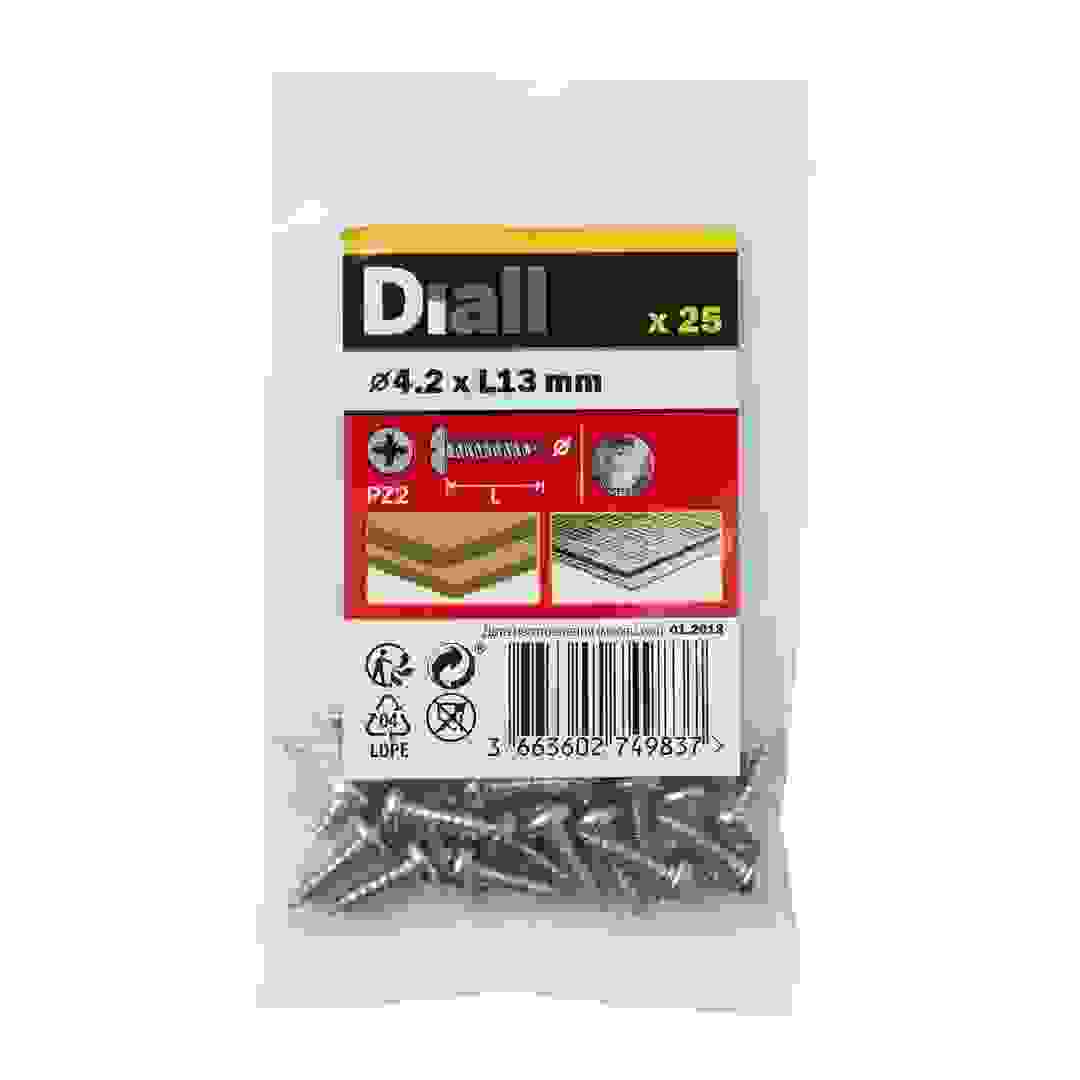 Diall Stainless Steel Self Tapping Screw Pack (4.2 x 13 mm, 25 Pc.)