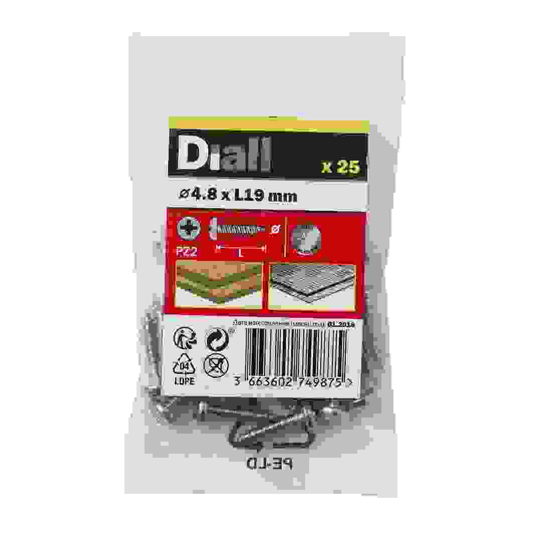 Diall Stainless Steel Self Tapping Screw Pack (4.8 x 19 mm, 25 Pc.)