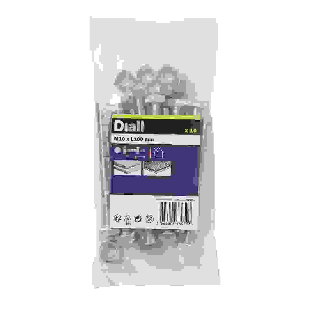 براغي وصواميل M10 سداسية من الفولاذ الكربوني ديال (100 ملم، 10 قطعة)