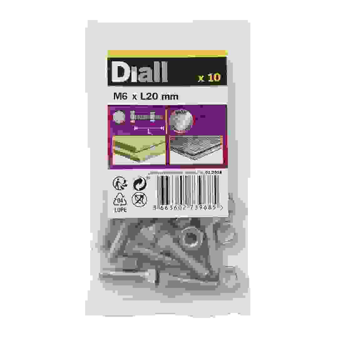 Diall M6 Hex Stainless Steel Bolt & Nut (20 mm, 10 Pc.)