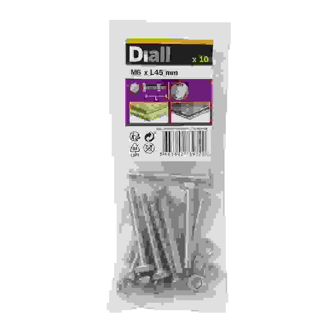 Diall M6 Hex Stainless Steel Bolt & Nut (45 mm, 10 Pc.)