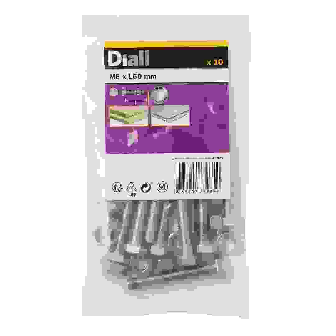 Diall M8 Hex Stainless Steel Bolt & Nut (50 mm, 10 Pc.)