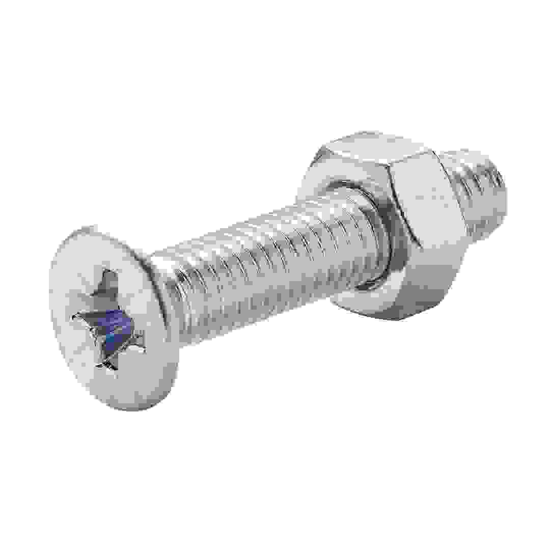 Diall M6 Carbon Steel Pan Head Machine Screw & Nut (30 mm, 20 Pc.)