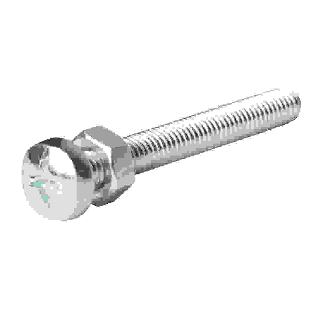 Diall M6 Carbon Steel Pan Head Machine Screw & Nut (60 mm, 20 Pc.)