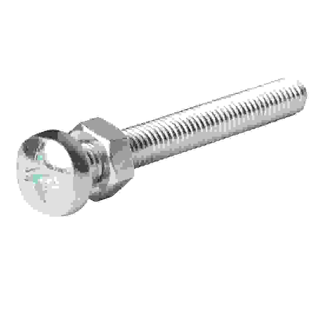 Diall M6 Carbon Steel Pan Head Machine Screw & Nut (90 mm, 20 Pc.)