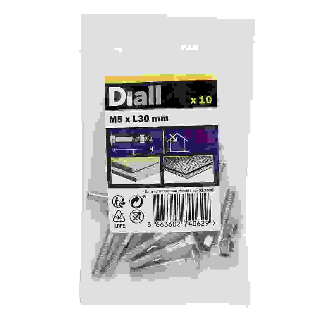 Diall Zinc-Plated Carbon Steel Square Coach Nut & Bolt Pack (M5 x 30 mm, 10 Pc.)