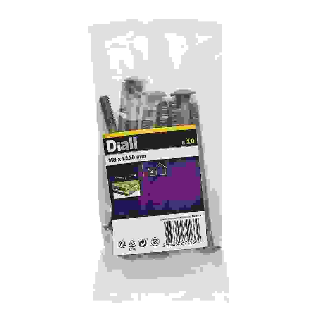Diall Carbon Steel Cup Square Bolt Pack (M8 x 110 mm, 10 Pc.)