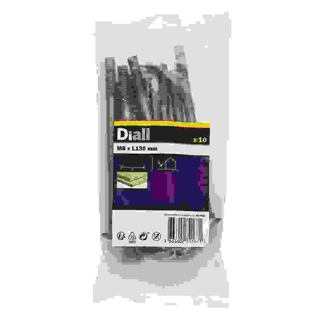 Diall Carbon Steel Cup Square Bolt Pack (M8 x 130 mm, 10 Pc.)