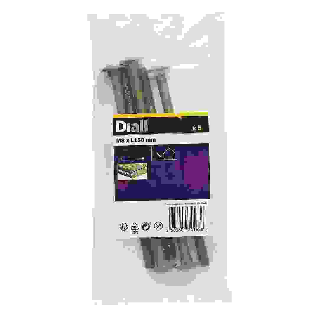 Diall Carbon Steel Cup Square Bolt Pack (M8 x 150 mm, 5 Pc.)
