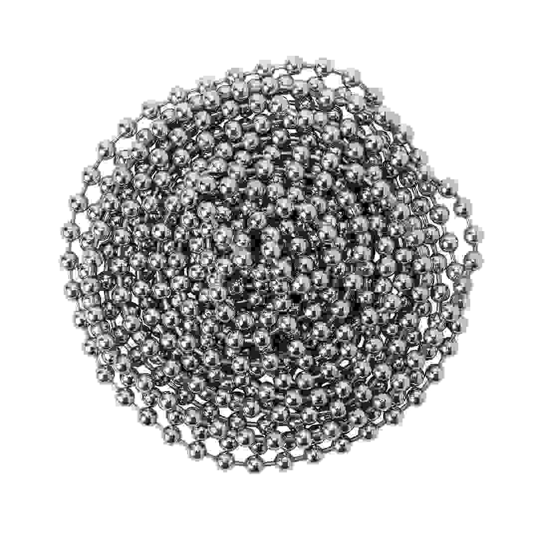 سلسلة خرز نحاسية مطلية بالكروم ديال (3.2 مم × 2.5 متر)