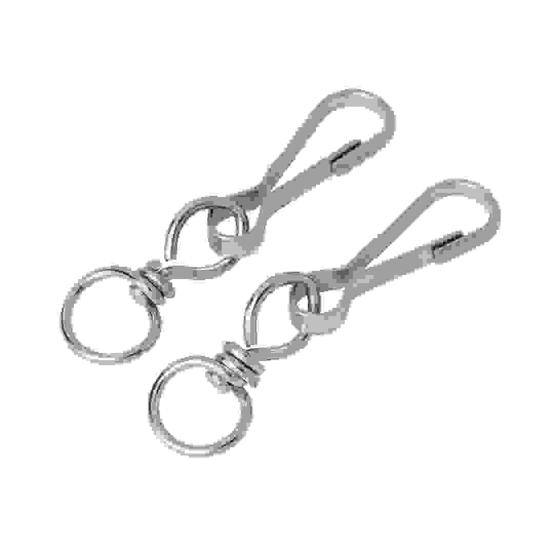 Diall Nickel-Plated Steel Swivel Snap Hook Pack (30 mm, 2 Pc.)