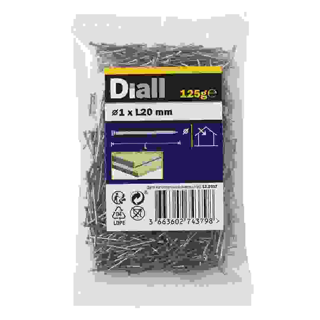 Diall Carbon Steel Plain Veneer Pin Pack (1 x 20 mm, 125 g)