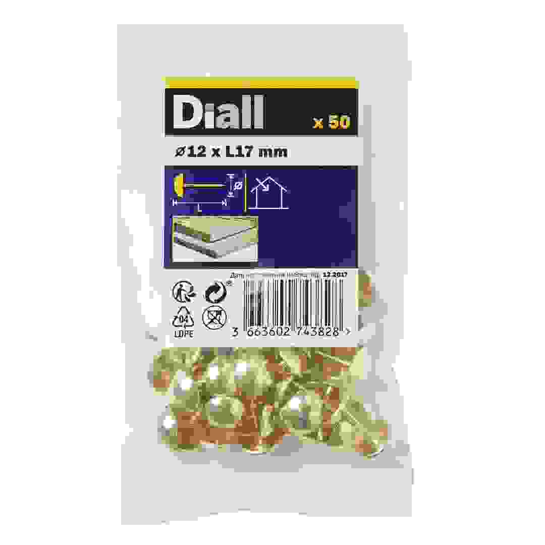 Diall Brass-Plated Steel Upholstery Nail Pack (12 mm, 50 Pc.)