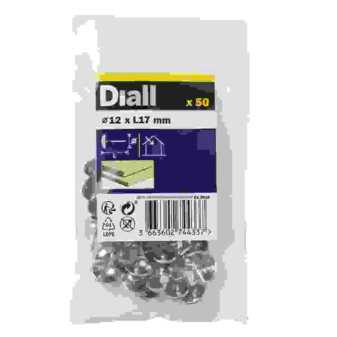 حزمة مسامير تنجيد ديال فولاذ مطلي بالنيكل (12 ملم، 50 قطعة)