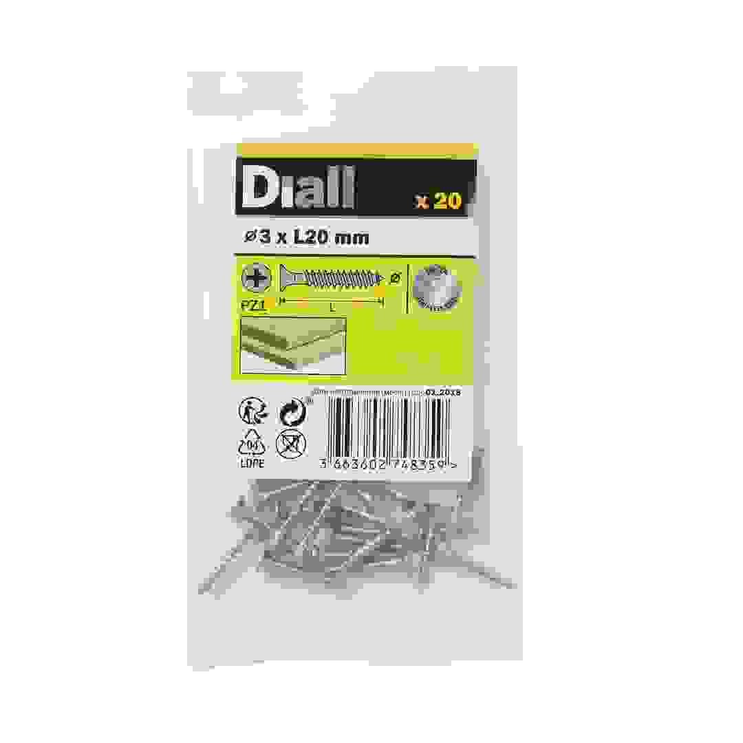 Diall Stainless Steel Wood Screw Pack (3 x 20 mm, 20 Pc.)