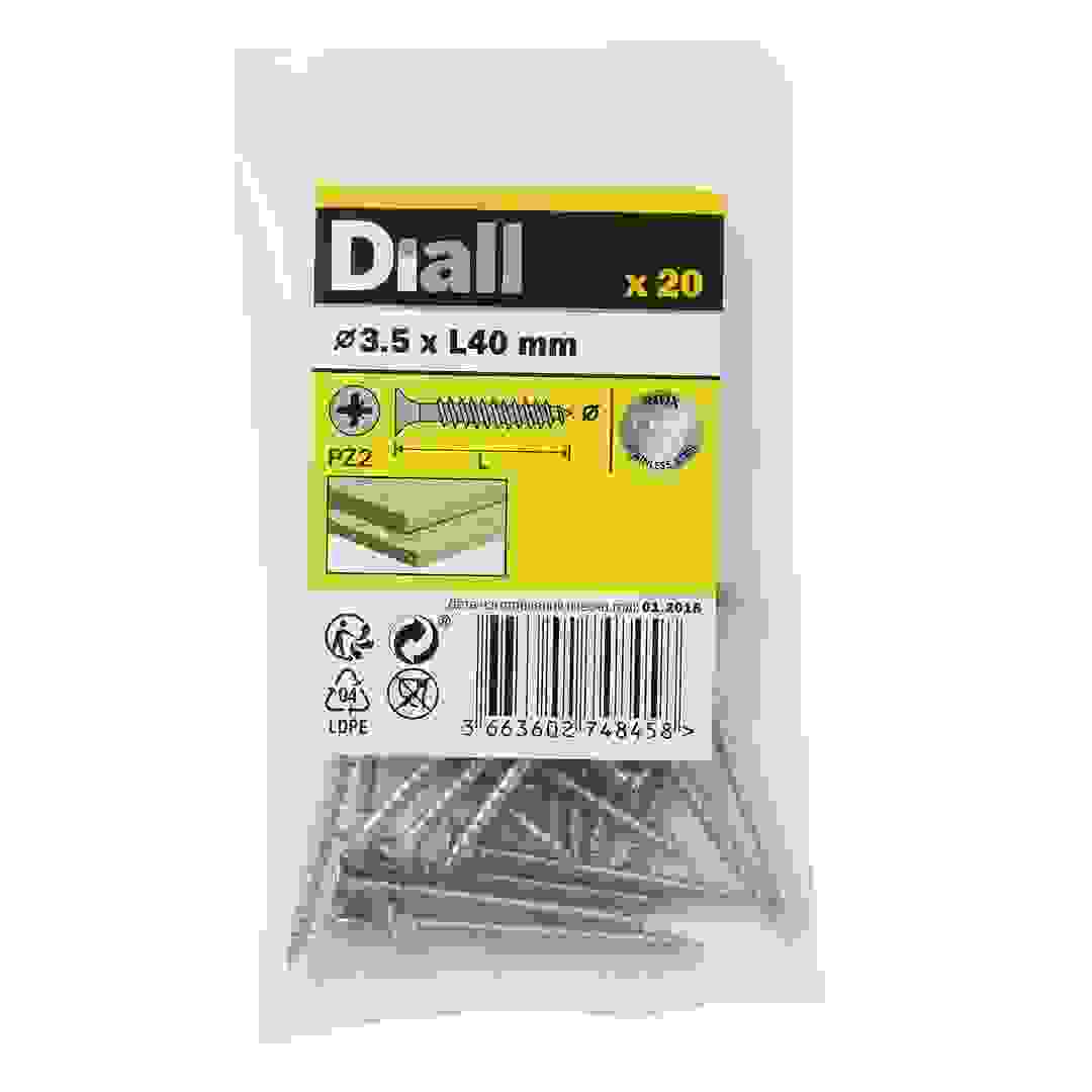 Diall Stainless Steel Screw Pack (4 cm, 20 Pc.)