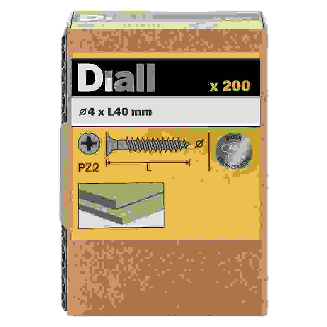 Diall Stainless Steel Wood Screw Pack (4 x 40 mm, 200 Pc.)
