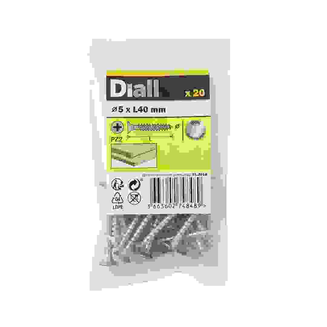 Diall Stainless Steel Wood Screw Pack (5 x 40 mm, 20 Pc.)