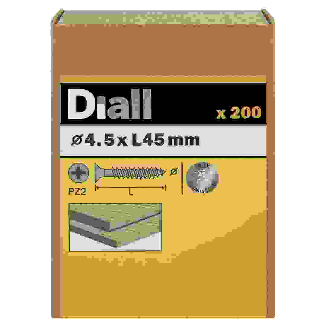 Diall Stainless Steel Wood Screw Pack (4.5 x 45 mm, 200 Pc.)