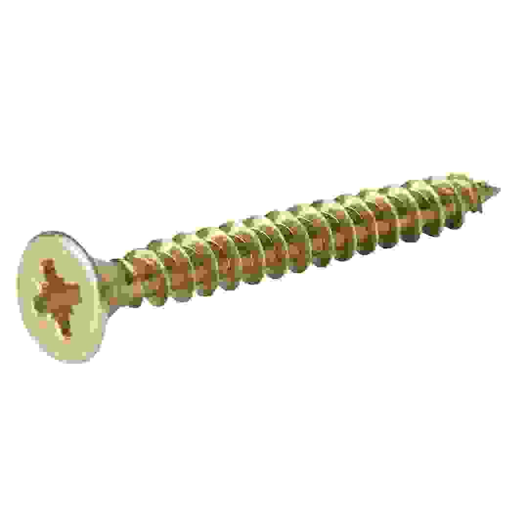 Diall Zinc-Plated Carbon Steel Wood Screw Pack (4 x 40 mm, 100 Pc.)