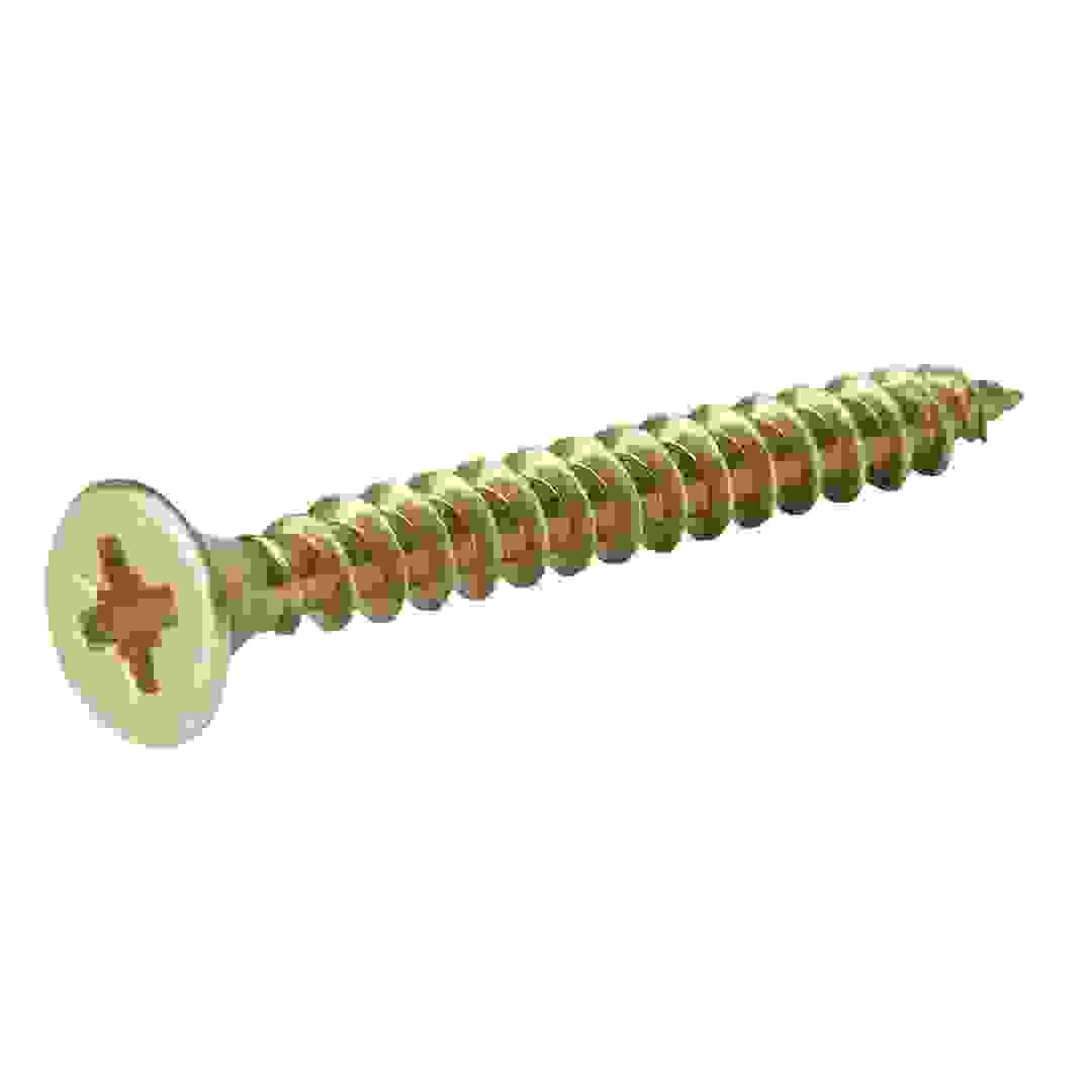 Diall Zinc-Plated Carbon Steel Wood Screw Pack (4 x 60 mm, 100 Pc.)