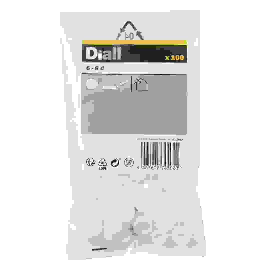 Diall Plastic Snap Cap Pack (6-8 mm, 100 Pc.)