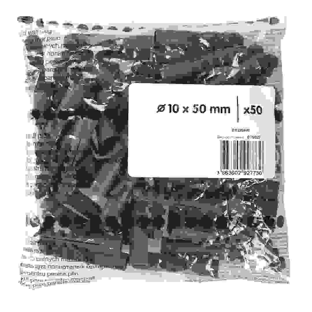 Plastic Solid Wall Plug Pack (10 x 50 mm, 50 Pc.)