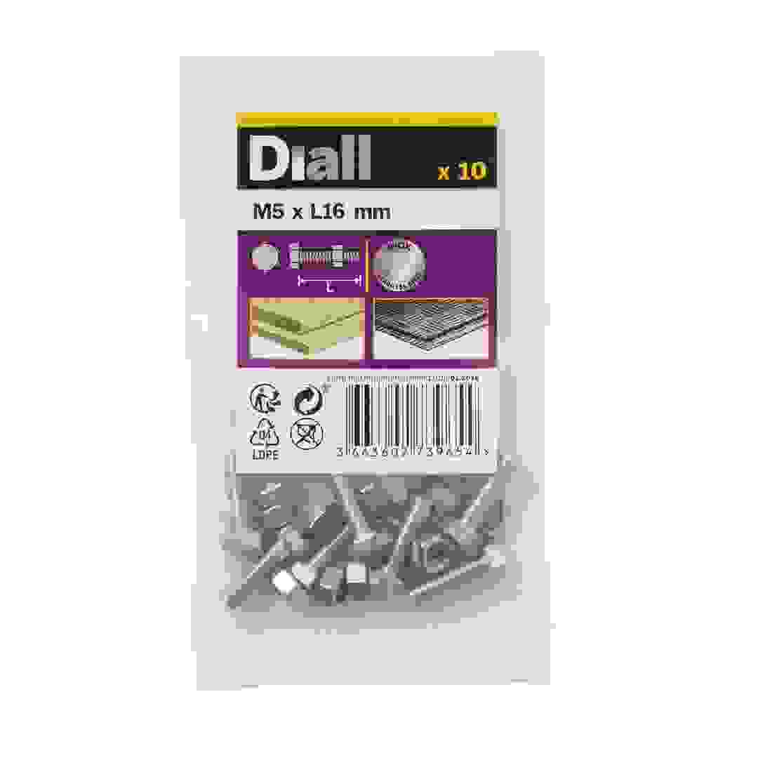 Diall Stainless Steel Hex Nut & Bolt Pack (M5 x 16 mm, 10 Pc.)