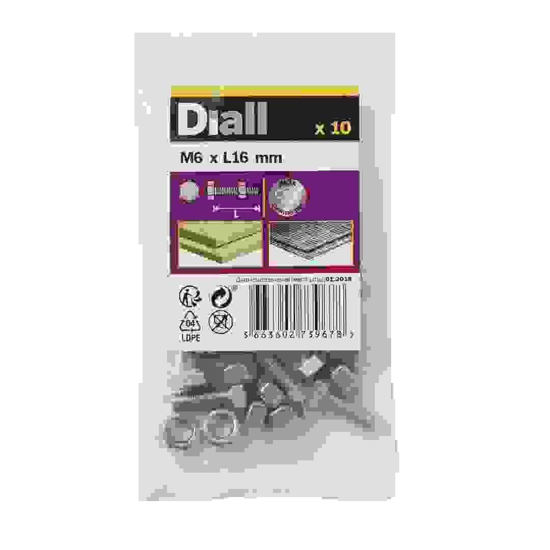 مجموعة براغي وصواميل سداسية ستانلس ستيل ديال (M6 × 16 ملم، 10 قطع)