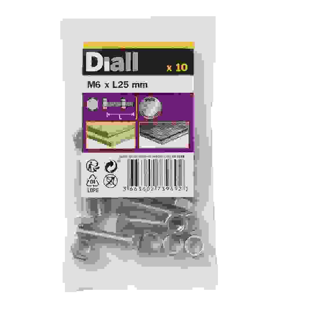Diall Stainless Steel Hex Nut & Bolt Pack (M6 x 25 mm, 10 Pc.)
