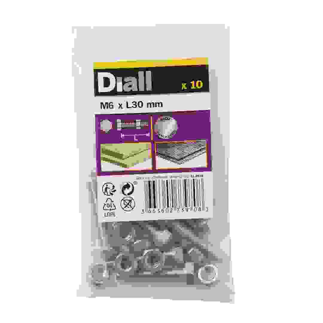 Diall Stainless Steel Hex Nut & Bolt Pack (M6 x 30 mm, 10 Pc.)