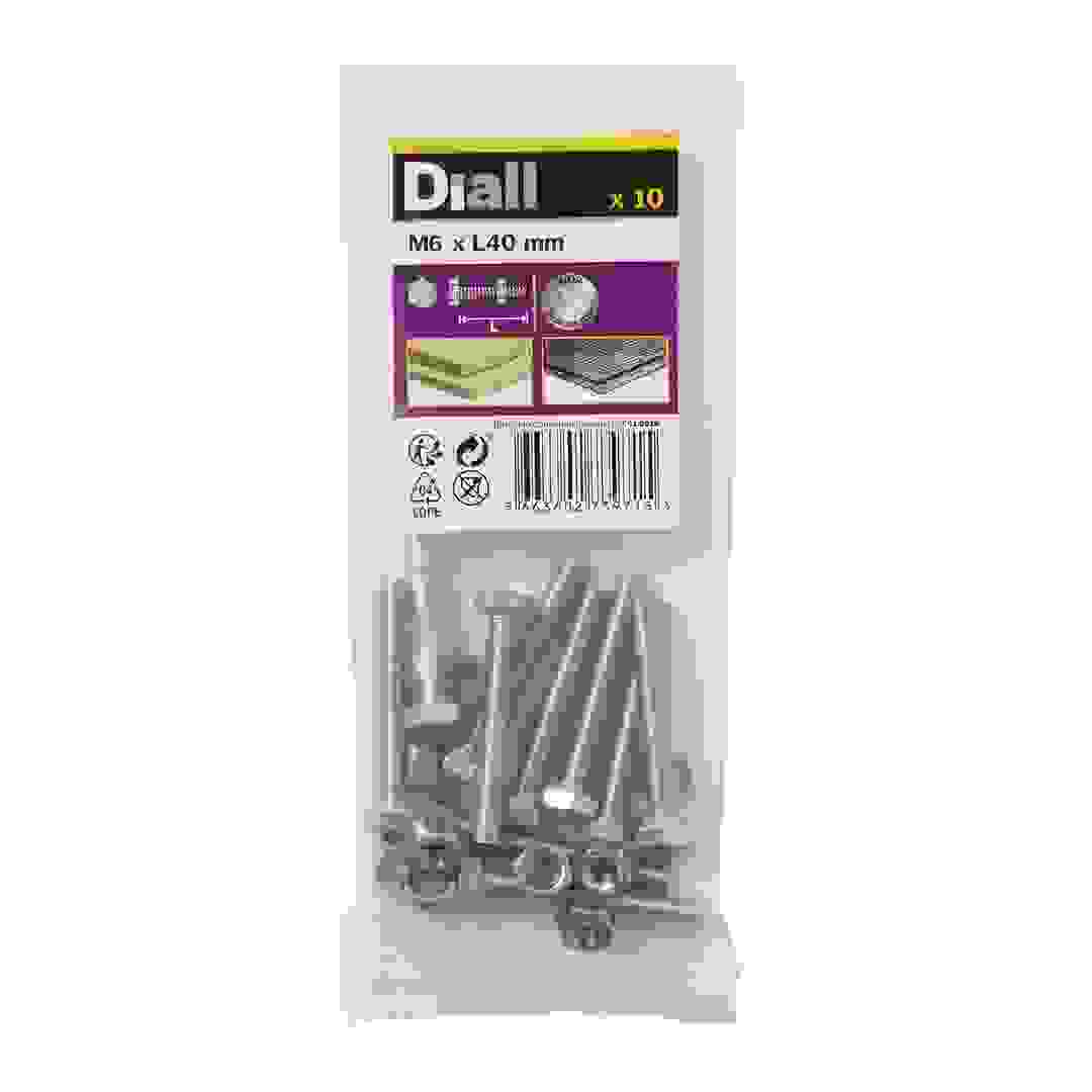 Diall Stainless Steel Hex Nut & Bolt Pack (M6 x 40 mm, 10 Pc.)