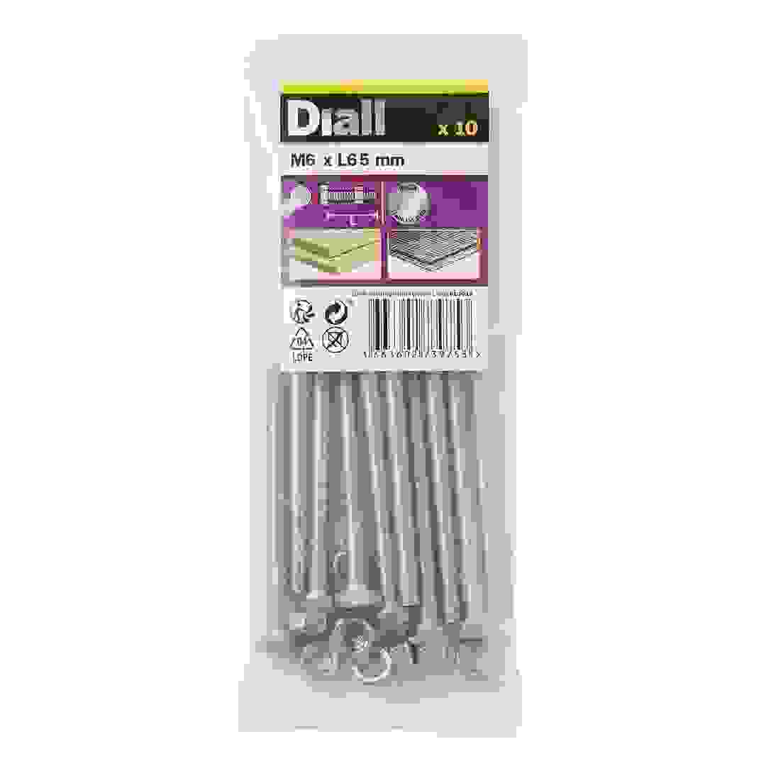 Diall Hex Stainless Steel Bolt & Nut Set (6.5 cm, 10 Pc.)