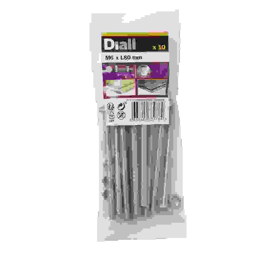 Diall Stainless Steel Hex Nut & Bolt Pack (M6 x 80 mm, 10 Pc.)