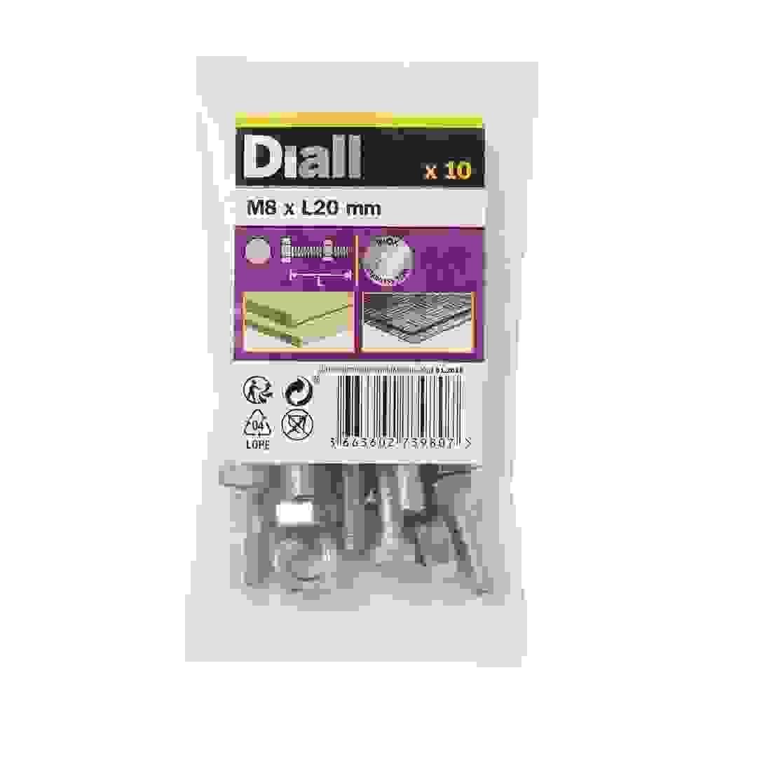 Diall Stainless Steel Hex Nut & Bolt Pack (M8 x 20 mm, 10 Pc.)