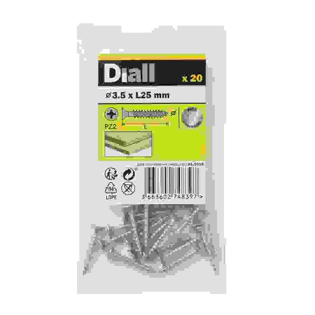 Diall Stainless Steel Wood Screw Pack (3.5 x 25 mm, 20 Pc.)