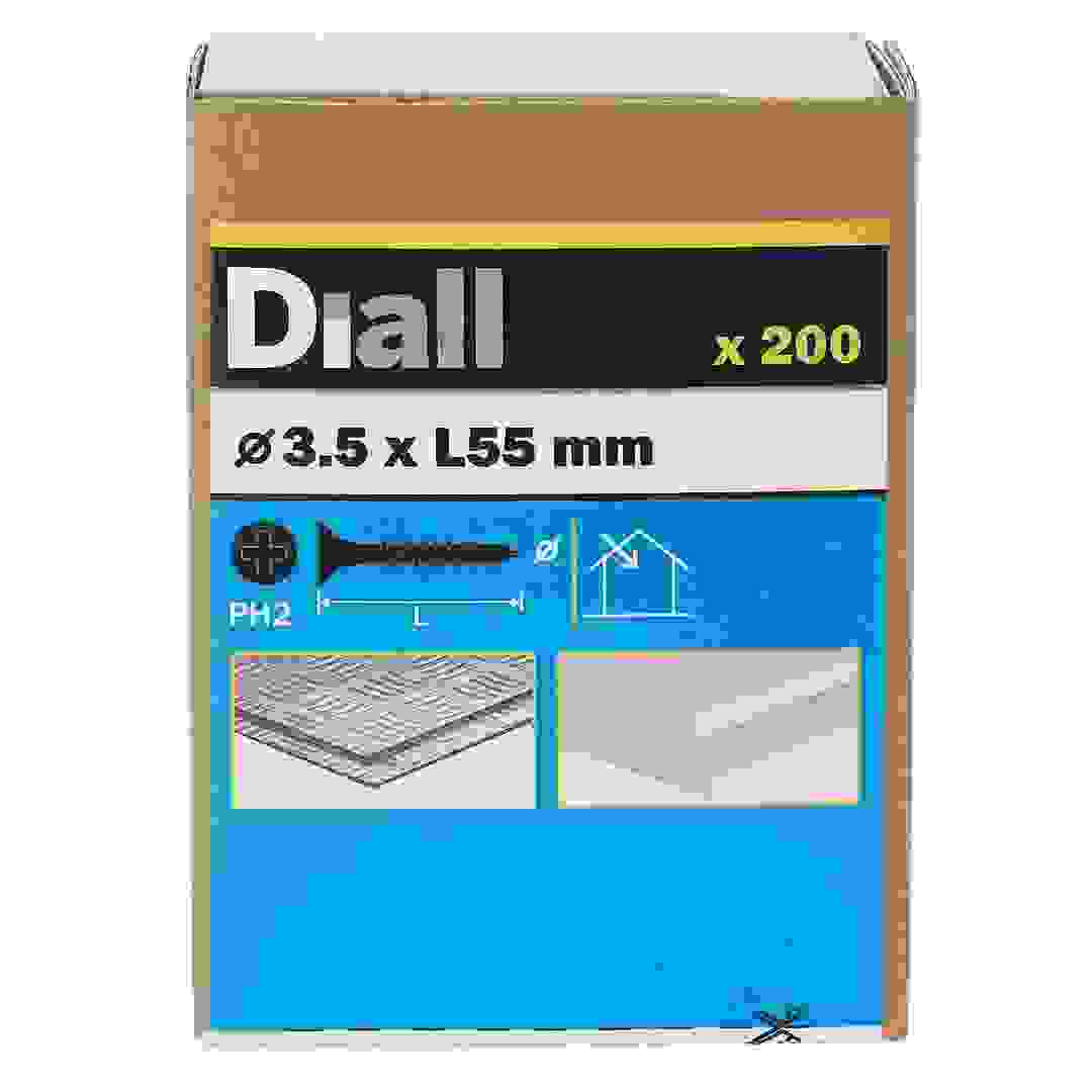 Diall Carbon Steel Plasterboard Screw Pack (3.5 x 55 mm, 200 Pc.)