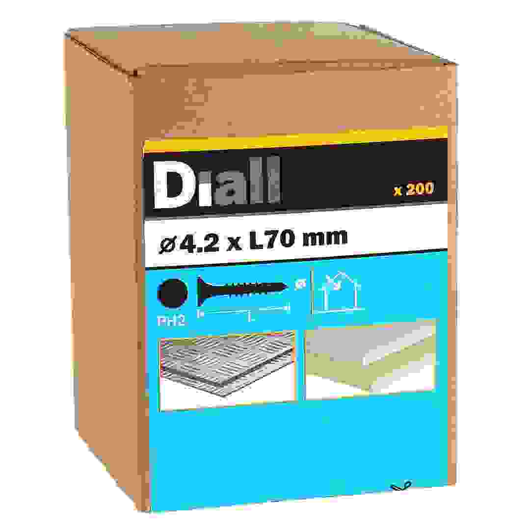 Diall Carbon Steel Plasterboard Screw Pack (4.2 x 70 mm, 200 Pc.)