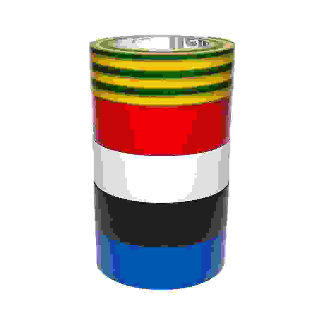 Diall PVC Electrical Tape Pack (19 mm x 10 m, Multicolor, 5 pc.)
