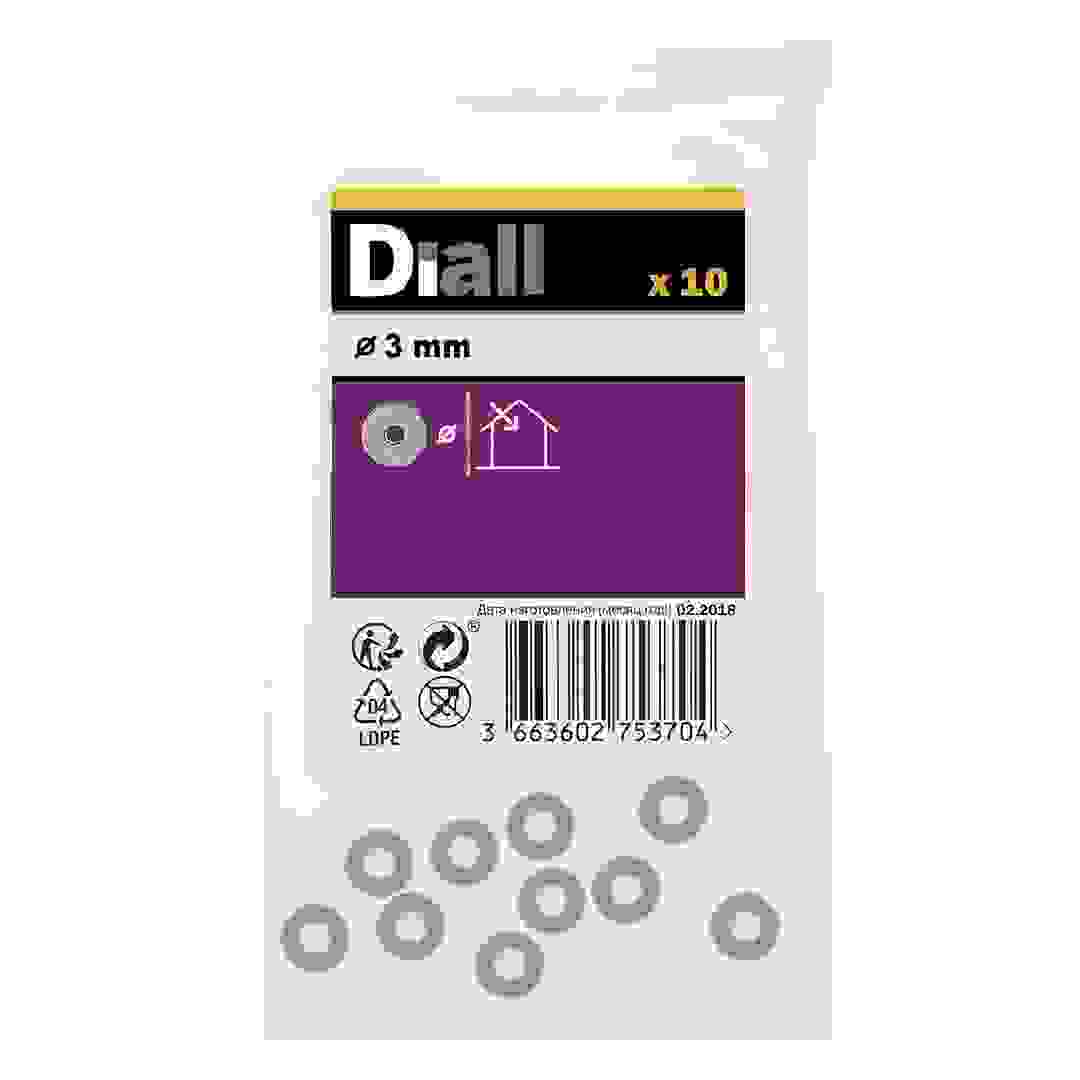 Diall Carbon Steel Large Flat Washer Pack (M3, 10 Pc.)