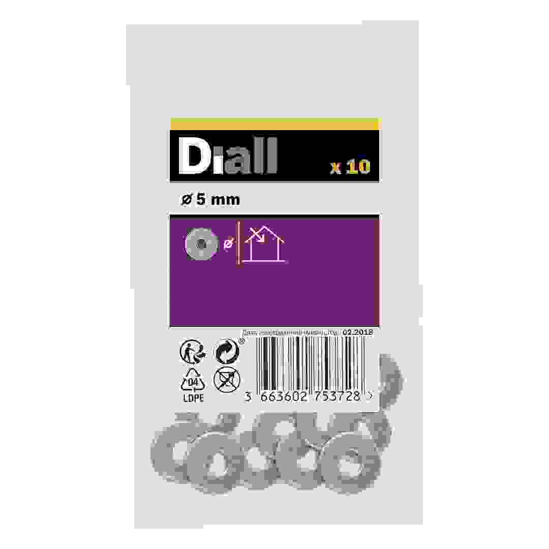 مجموعة حلقات مسطحة كبيرة فولاذ كربوني ديال (M5، 10 قطع)