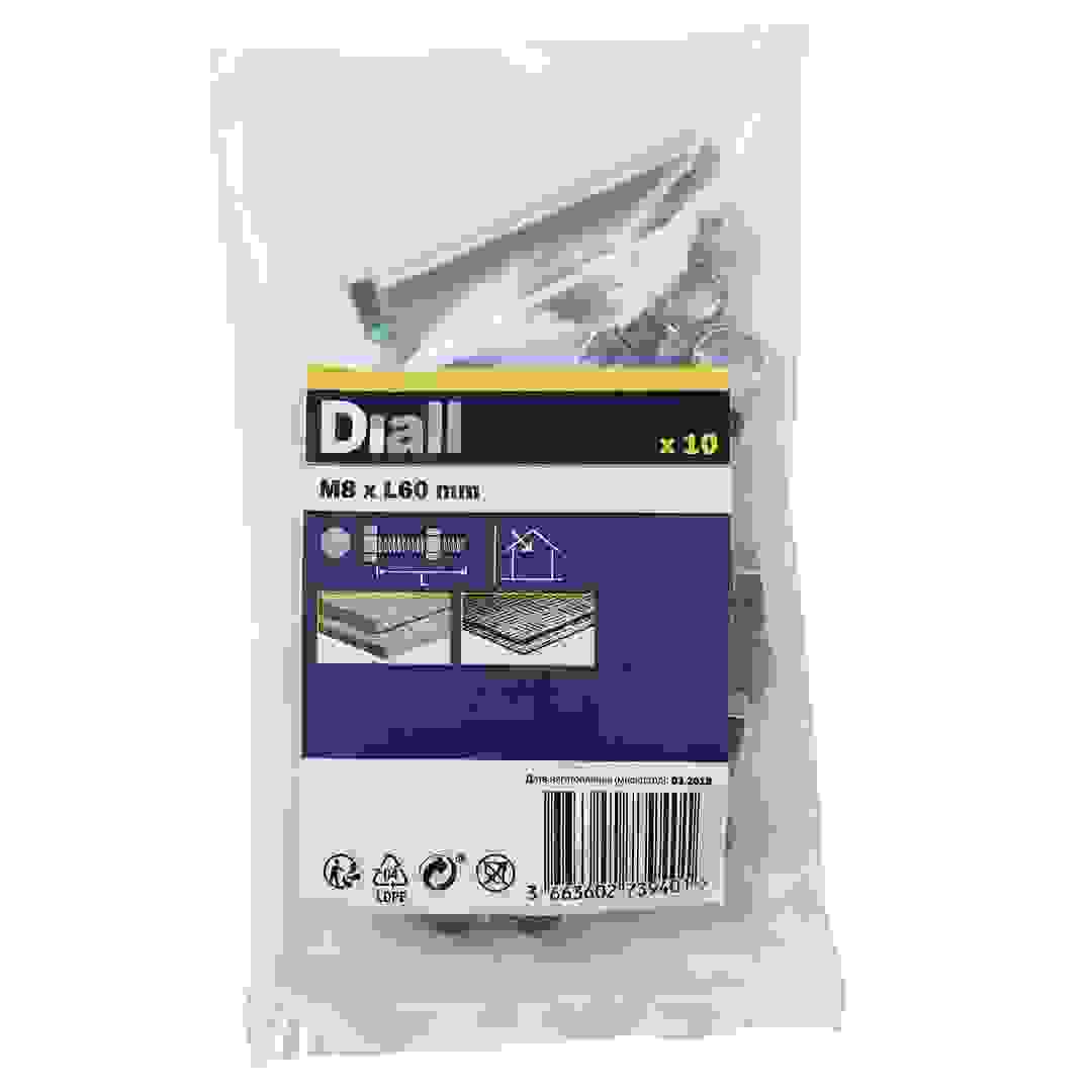 Diall Hex Carbon Steel Bolt & Nut Set (6 cm, 10 Pc.)